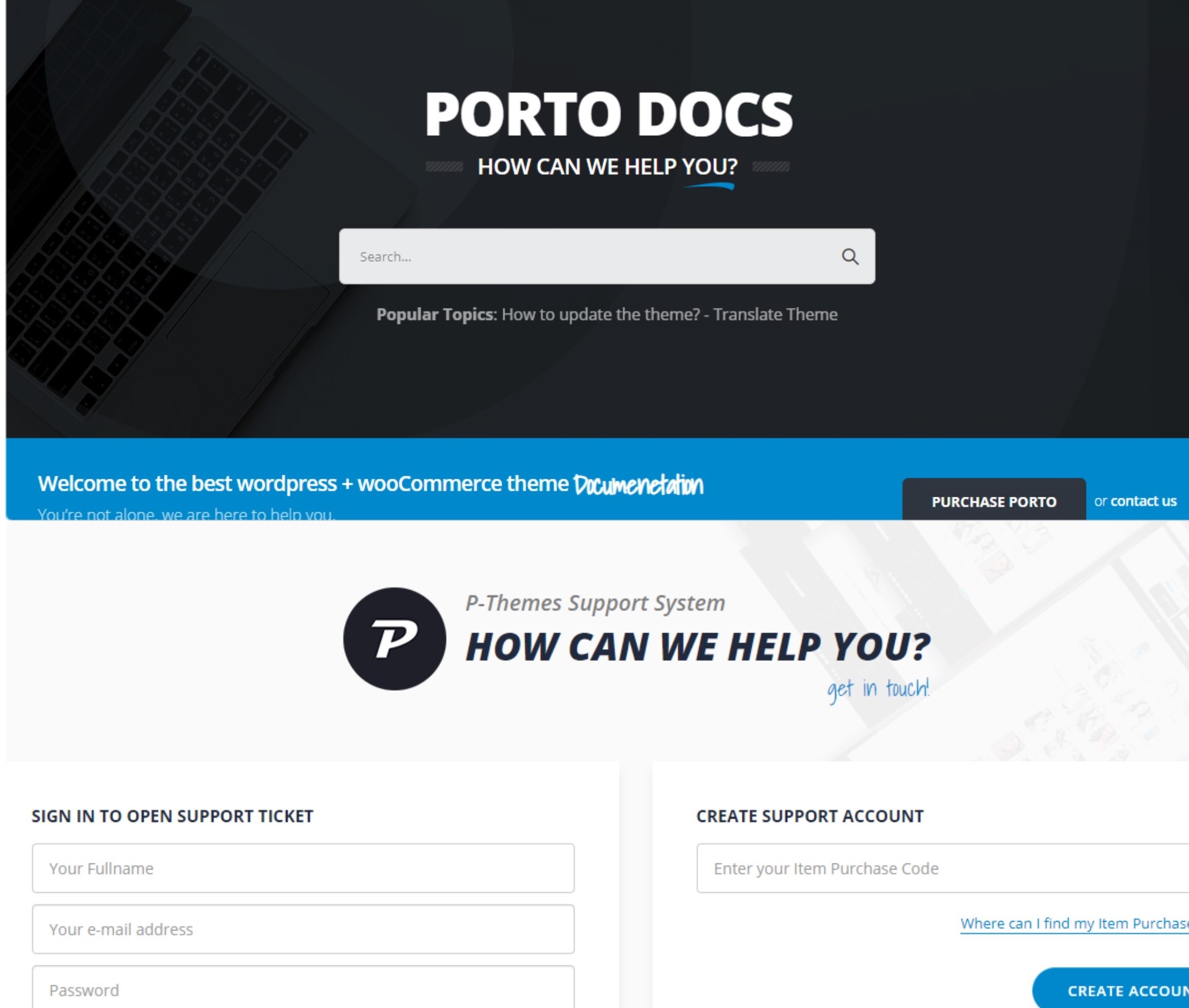 Porto-WooCommerce theme-support services