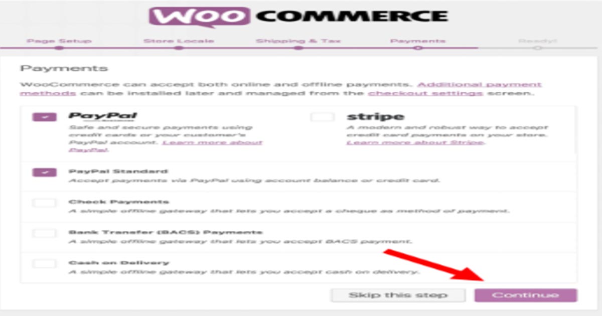payments method required for eCommerce store