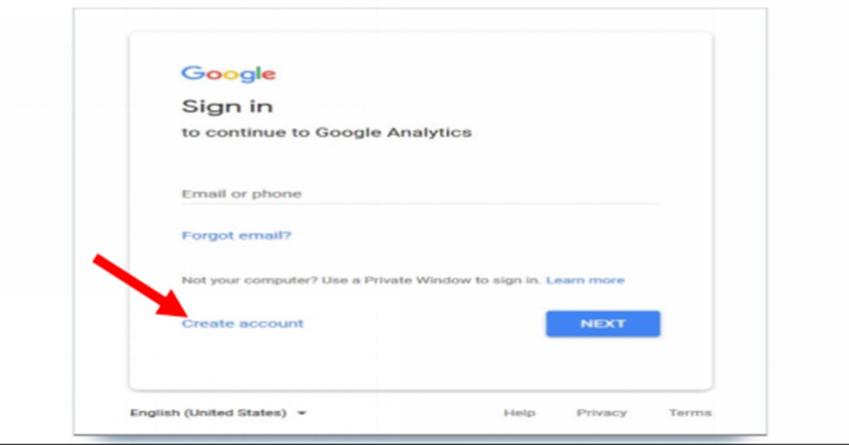 this image describe the sign up process to google analytics