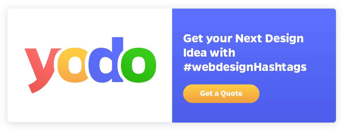 CTA button for web design hashtag