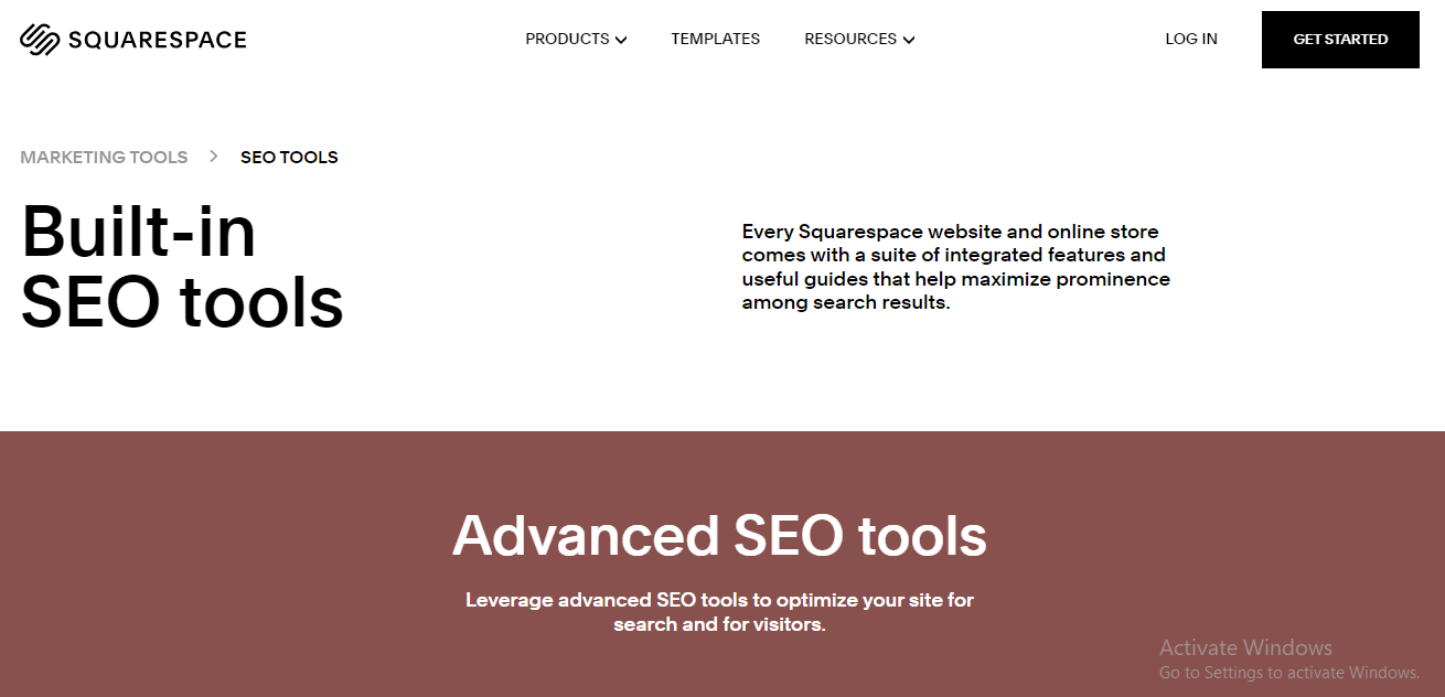 SEO tools in Squarespace